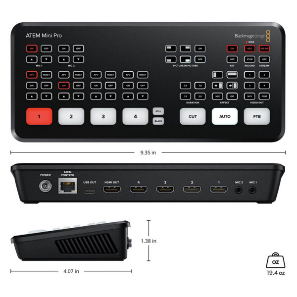 Микшер для видеотрансляций ATEM Mini Pro